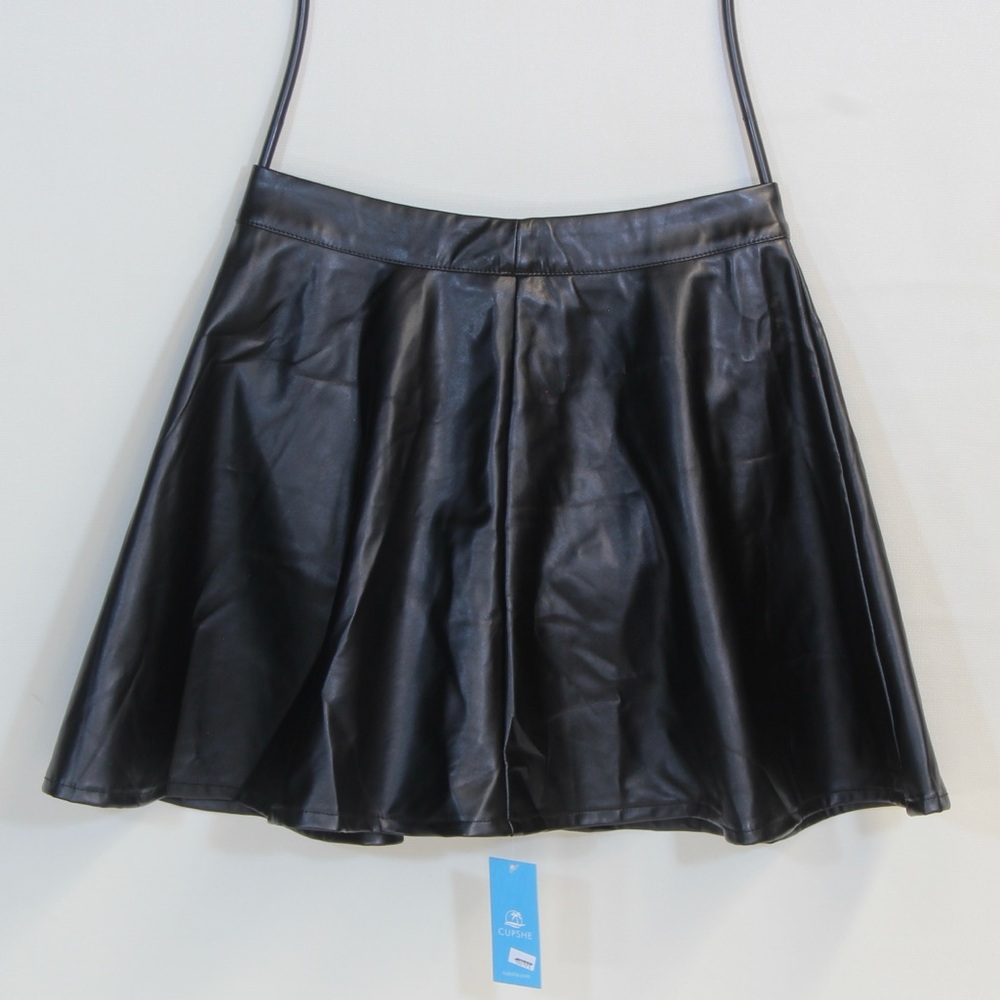 CUPSHE Women's High Waist A Line Short Faux Leather Mini Skirt